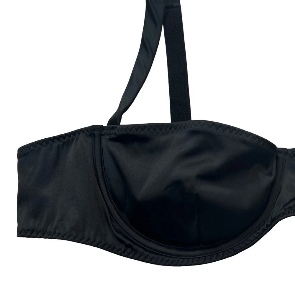 SKIMS Woven‎ Shine Underwire Bra 44C Onyx - Picture 5 of 12